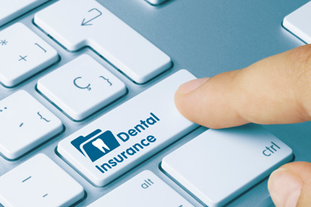 Keyboard with dental insurance button 